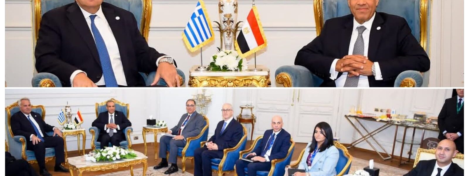 وزير الخارجية والهجرة في مصر يستقبل وزير الهجرة واللجوء اليونانى على هامش المؤتمر الوزاري لعملية الخرطوم